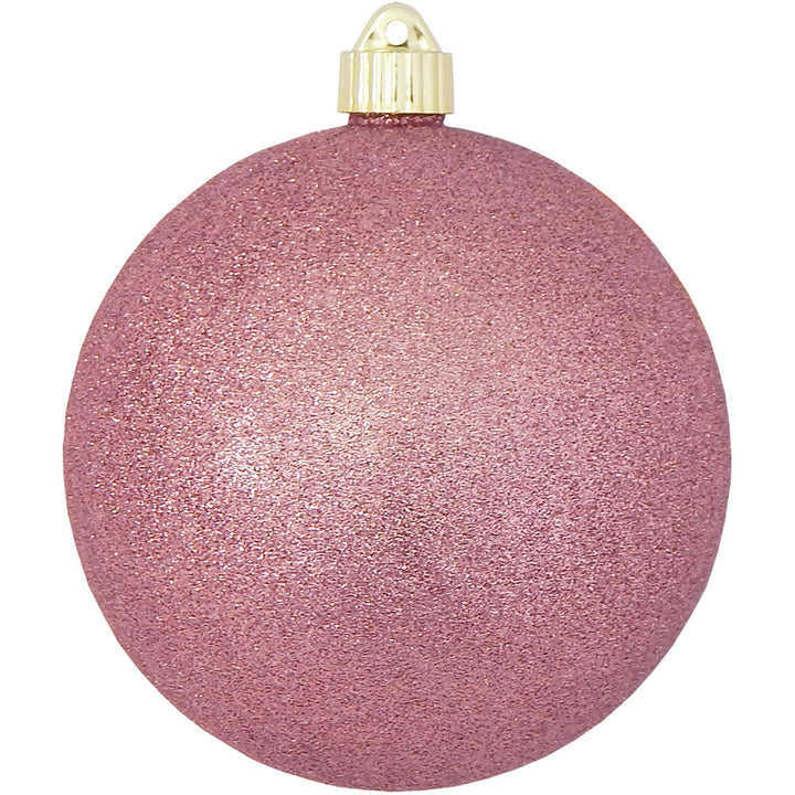 Christmas By Krebs 6" (150mm) Rose Pink Glitter [2 Pieces] Solid Commercial Grade Indoor and Outdoor Shatterproof Plastic, Water Resistant Ball Ornament Decorations