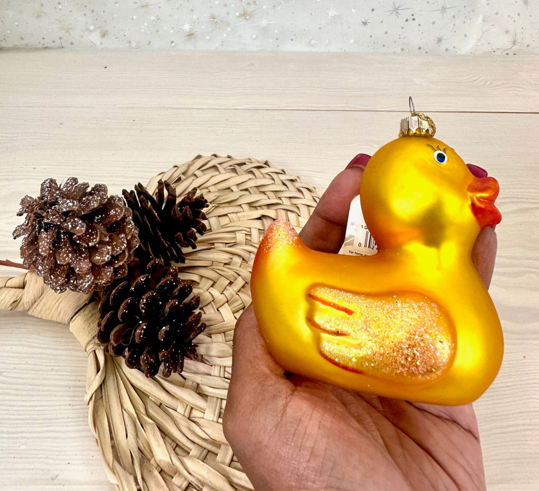 rubber duck christmas tree ornaments Krebs Designer Glass Rubber Ducky Figurine Christmas Holiday Ornament, – Christmas by Krebs
