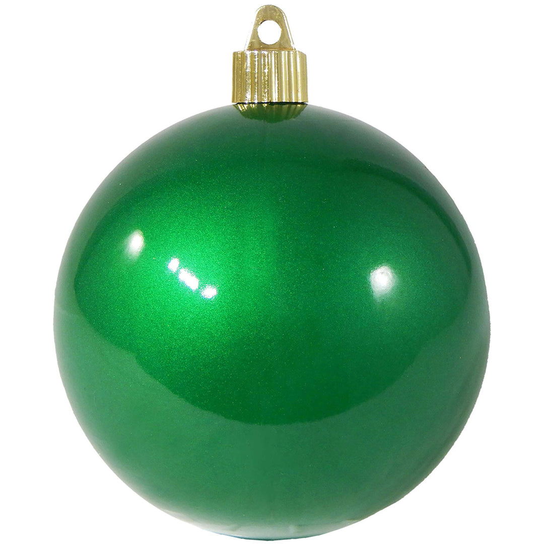 Christmas By Krebs 4" (100mm) Candy Green [4 Pieces] Solid Commercial Grade Indoor and Outdoor Shatterproof Plastic, UV and Water Resistant Ball Ornament Decorations