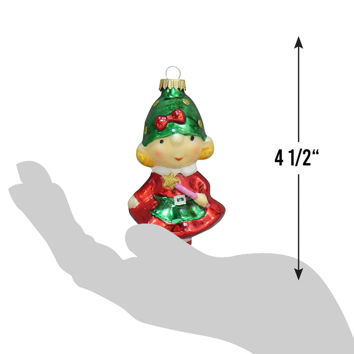 Christmas By Krebs Blown Glass  Collectible Tree Ornaments  (4 1/2" Elf Girl)
