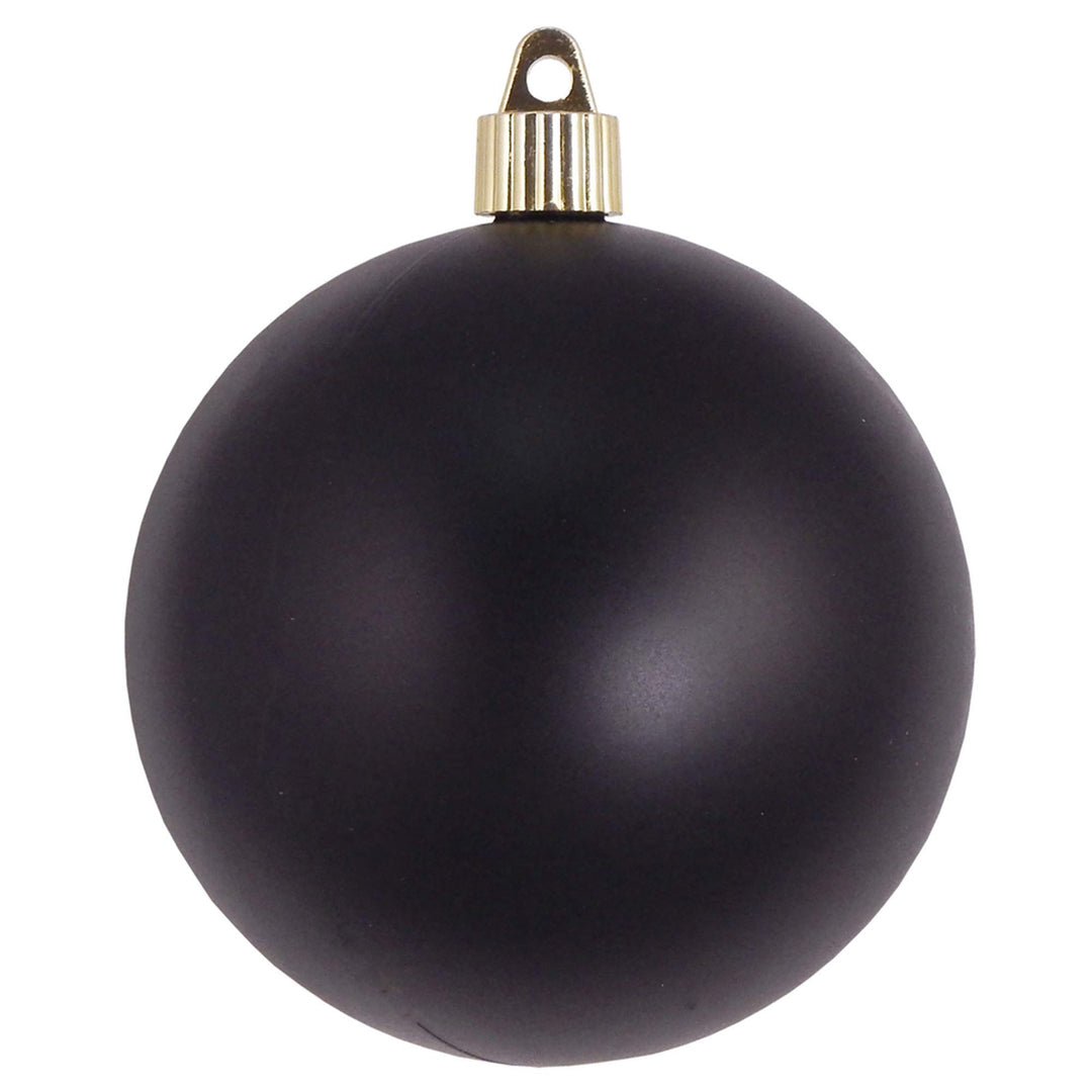 Christmas By Krebs 4" (100mm) Velvet Soot Black [4 Pieces] Solid Commercial Grade Indoor and Outdoor Shatterproof Plastic, UV and Water Resistant Ball Ornament Decorations