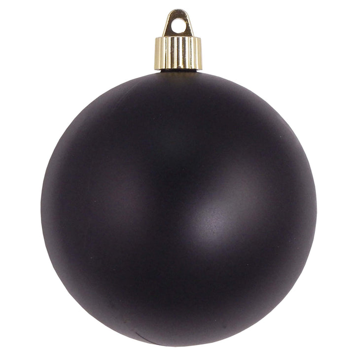 Christmas By Krebs 4" (100mm) Velvet Soot Black [4 Pieces] Solid Commercial Grade Indoor and Outdoor Shatterproof Plastic, UV and Water Resistant Ball Ornament Decorations