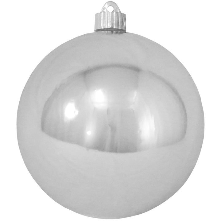 Christmas By Krebs 6" (150mm) Shiny Looking Glass Silver [2 Pieces] Solid Commercial Grade Indoor and Outdoor Shatterproof Plastic, UV and Water Resistant Ball Ornament Decorations