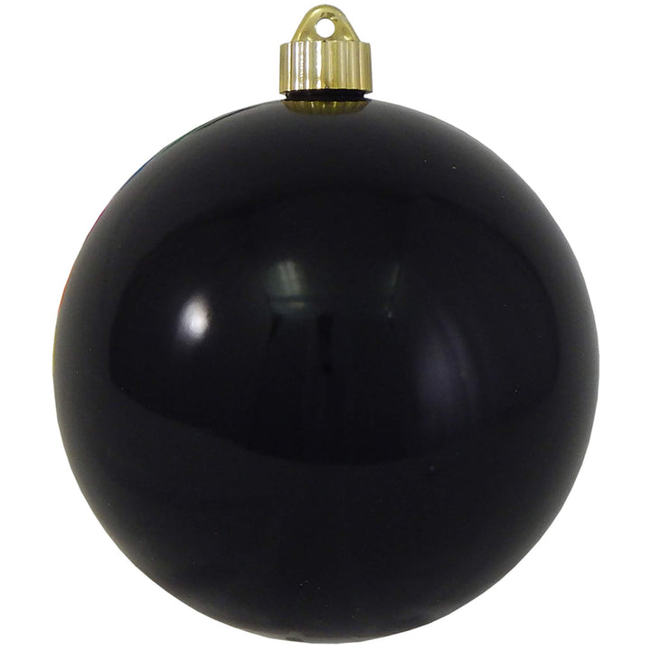 Christmas By Krebs 6" (150mm) Shiny Onyx Black [2 Pieces] Solid Commercial Grade Indoor and Outdoor Shatterproof Plastic, UV and Water Resistant Ball Ornament Decorations