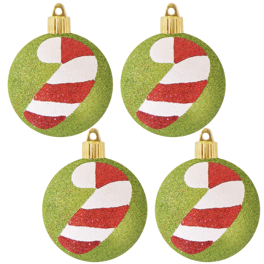 Christmas By Krebs 3 1/4" (80mm) Ornament [4 Pieces] Commercial Grade Indoor and Outdoor Shatterproof Plastic, Water Resistant Ball Shape Ornament Decorations