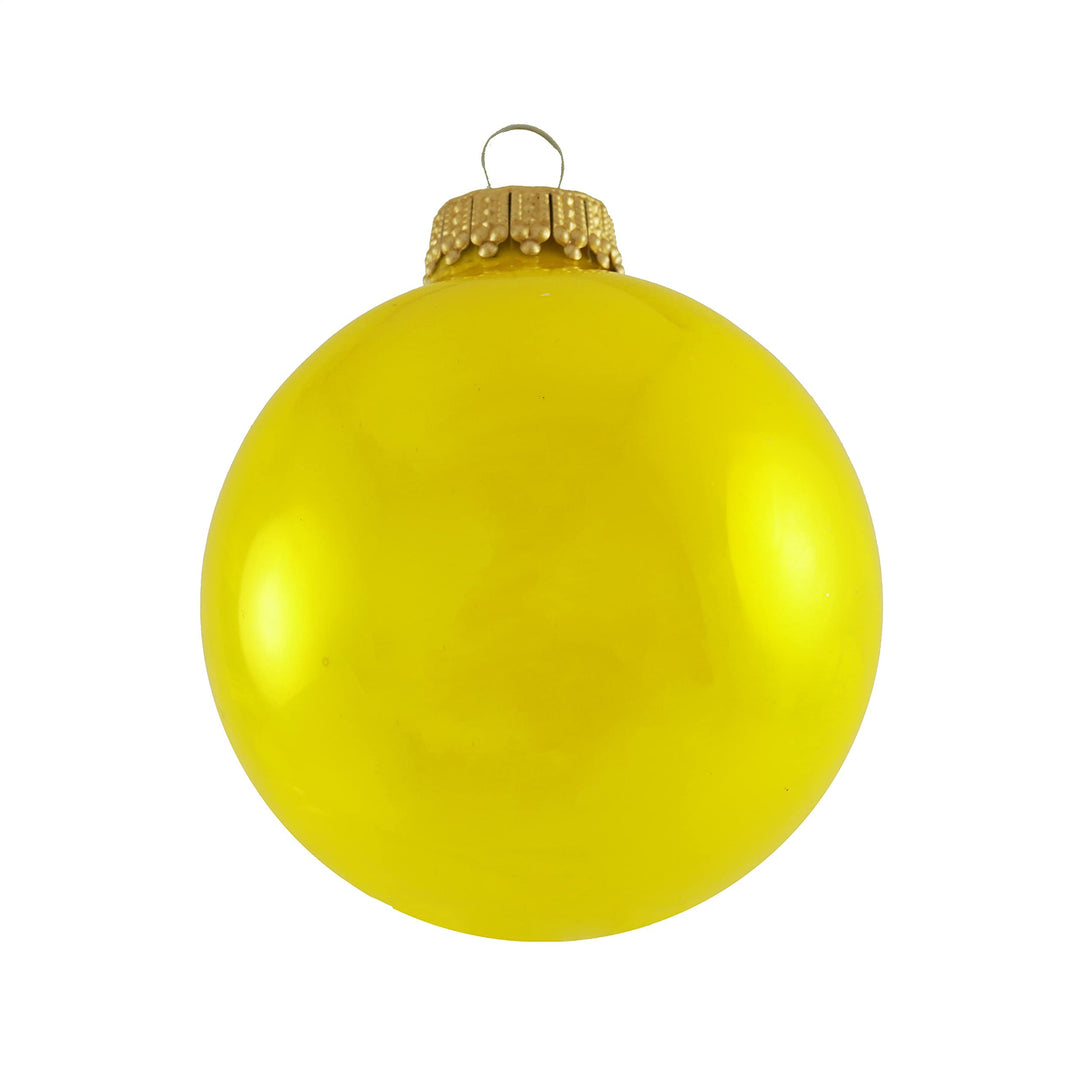 Glass Christmas Tree Ornaments - 80mm / 3.25" [4 Pieces] Designer Balls from Christmas By Krebs Seamless Hanging Holiday Decor (Full Sun)