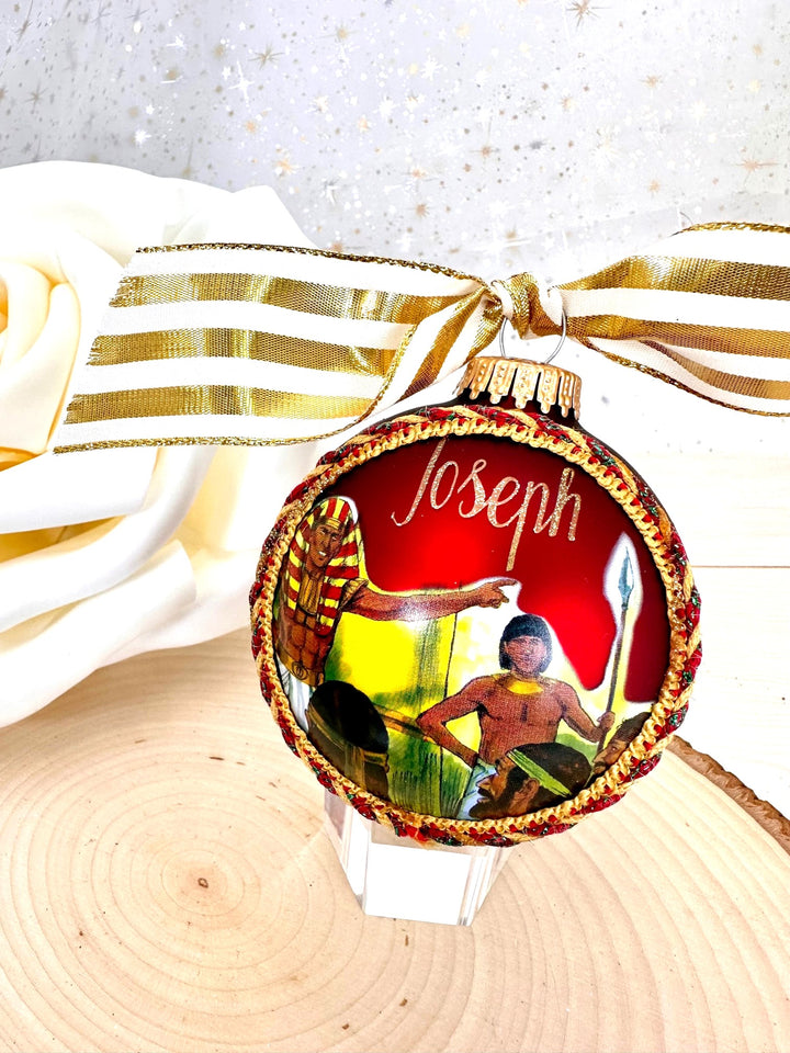3 1/4" Collectable Bible Hero Glass Ornament Made in USA | Hugs Special Occasions Keepsake Gifts |  (Bible Hero Joseph)