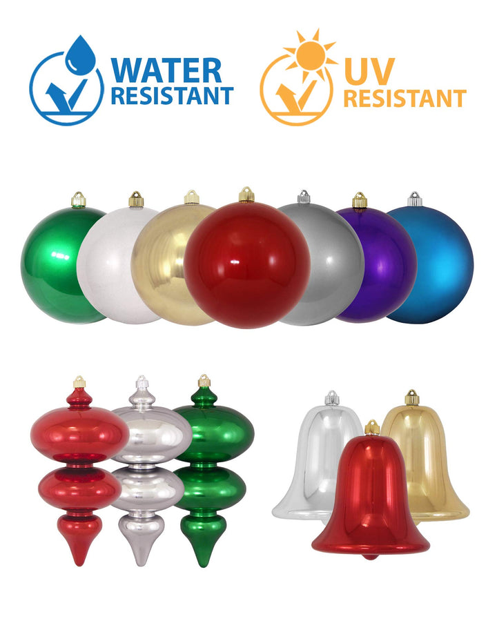 Christmas By Krebs 3 1/4" (80mm) Shiny Gilded Gold [8 Pieces] Solid Commercial Grade Indoor and Outdoor Shatterproof Plastic, UV and Water Resistant Ball Ornament Decorations