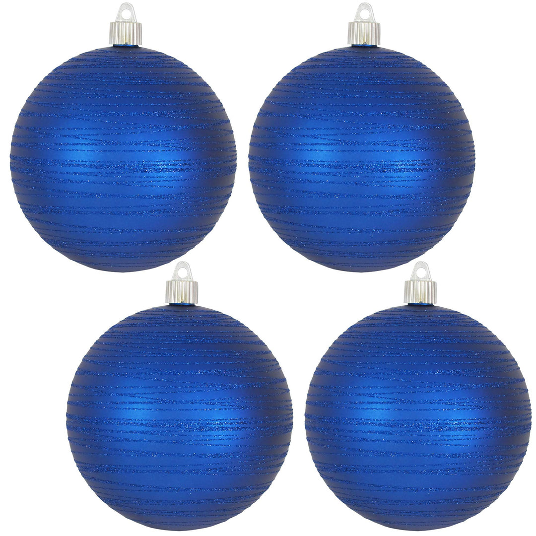 [4 Pack] 4 3/4" (120mm) Decorated Shatterproof Ball Ornaments