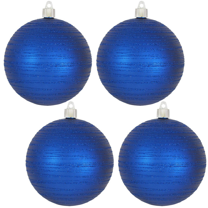 [4 Pack] 4 3/4" (120mm) Decorated Shatterproof Ball Ornaments