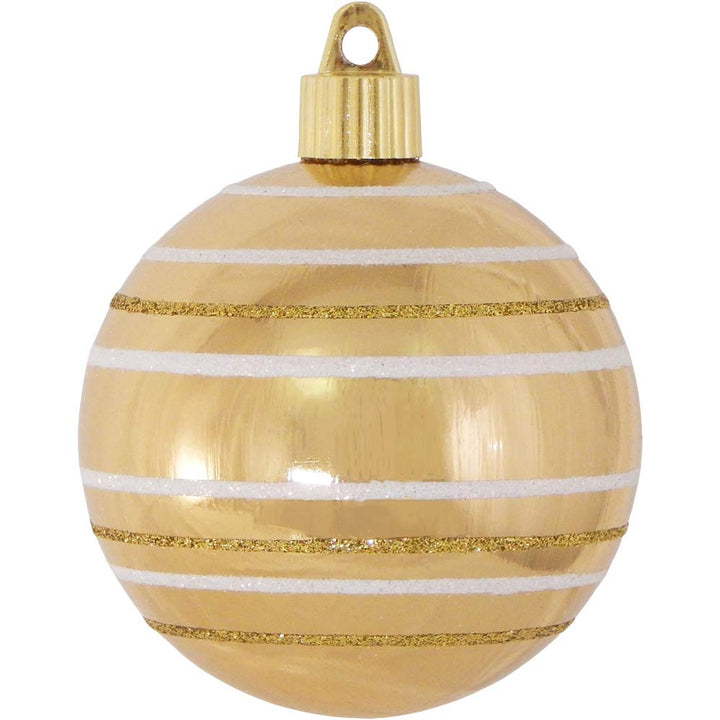 Christmas By Krebs 3 1/4" (80mm) Ornament [4 Pieces] Commercial Grade Indoor and Outdoor Shatterproof Plastic, Water Resistant Ball Shape Ornament Decorations
