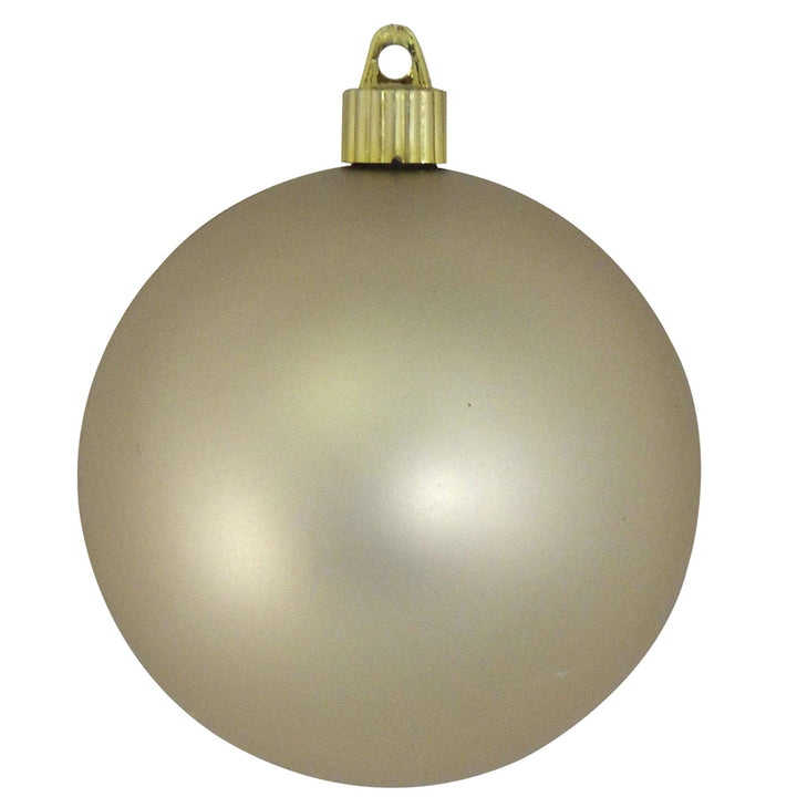 Christmas By Krebs 4" (100mm) Velvet Buff Gold [4 Pieces] Solid Commercial Grade Indoor and Outdoor Shatterproof Plastic, UV and Water Resistant Ball Ornament Decorations