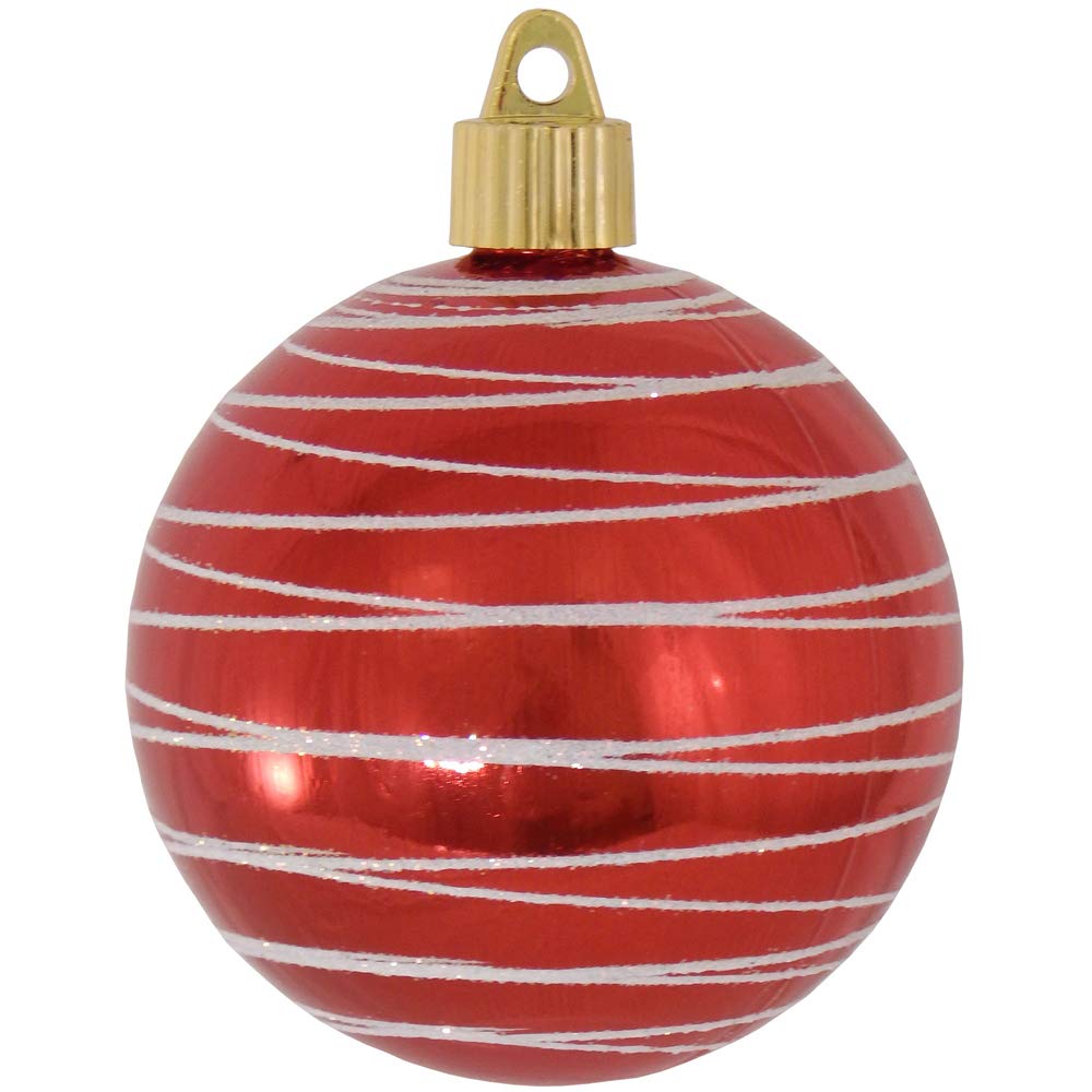 Christmas By Krebs 3 1/4" (80mm) Ornament [4 Pieces] Commercial Grade Indoor and Outdoor Shatterproof Plastic, Water Resistant Ball Shape Ornament Decorations