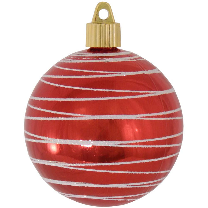 Christmas By Krebs 3 1/4" (80mm) Ornament [4 Pieces] Commercial Grade Indoor and Outdoor Shatterproof Plastic, Water Resistant Ball Shape Ornament Decorations