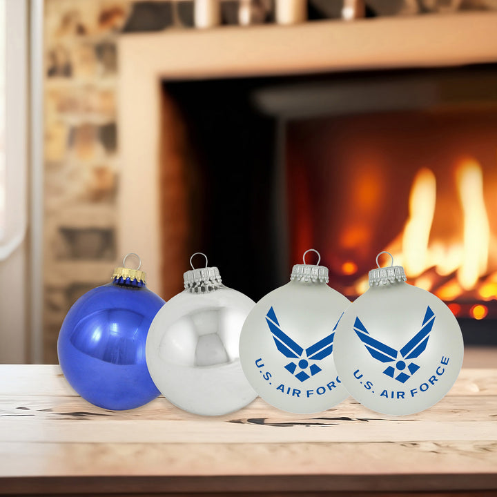 Christmas Tree Ornaments - Military Glass Balls from Christmas by Krebs - Handmade Seamless Hanging Holiday Decorations for Trees