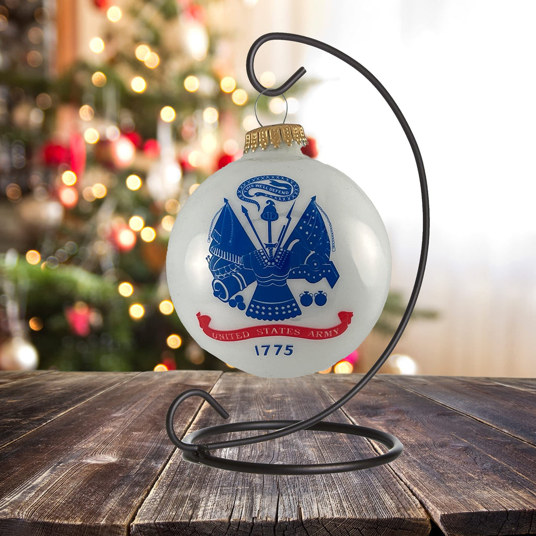 Christmas Tree Ornaments Made in the USA - 80mm / 3.25" Decorated Collectible Glass Balls from Christmas by Krebs - Handmade Hanging Holiday Decorations for Trees