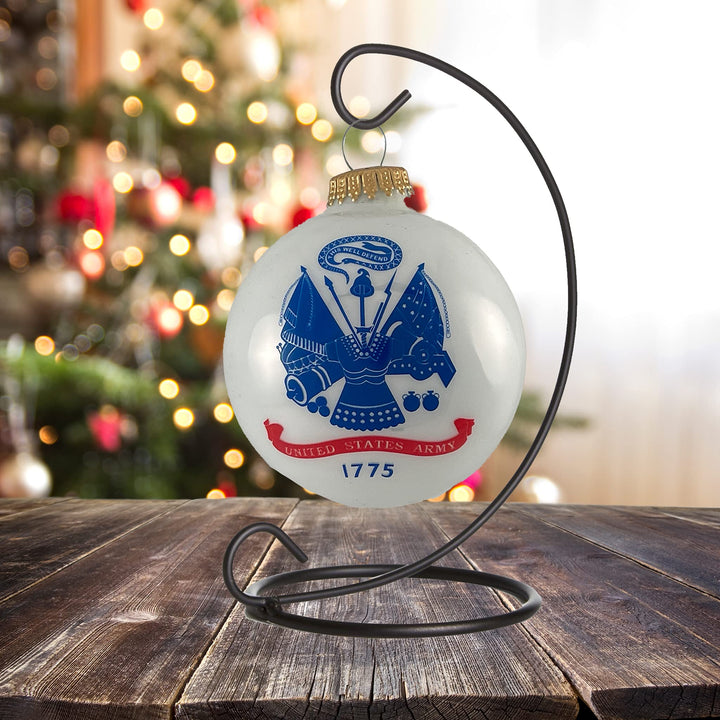Christmas Tree Ornaments Made in the USA - 80mm / 3.25" Decorated Collectible Glass Balls from Christmas by Krebs - Handmade Hanging Holiday Decorations for Trees