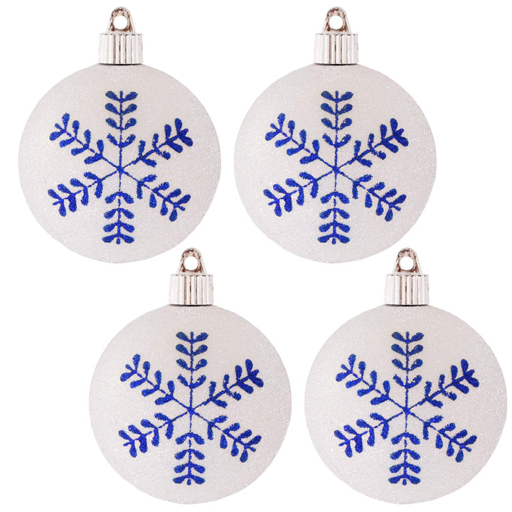 Christmas By Krebs 3 1/4" (80mm) Ornament [4 Pieces] Commercial Grade Indoor and Outdoor Shatterproof Plastic, Water Resistant Ball Shape Ornament Decorations