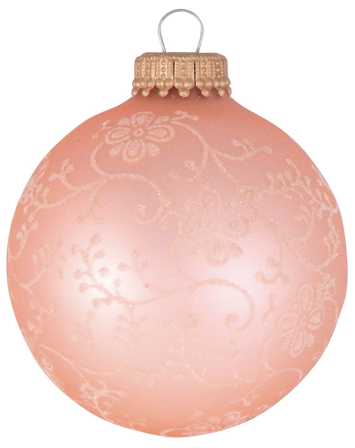 Glass Christmas Tree Ornaments - 67mm/2.63" [4 Pieces] Decorated Balls from Christmas by Krebs Seamless Hanging Holiday Decor