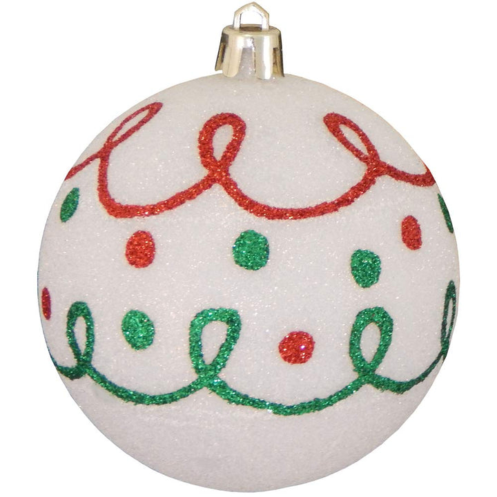 Christmas By Krebs 3 1/4" (80mm) Ornament [4 Pieces] Commercial Grade Indoor and Outdoor Shatterproof Plastic, Water Resistant Ball Shape Ornament Decorations