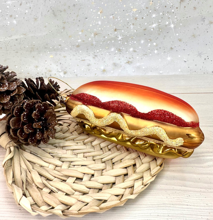 Christmas By Krebs Blown Glass  Collectible Tree Ornaments (5.25" Hot Dog)