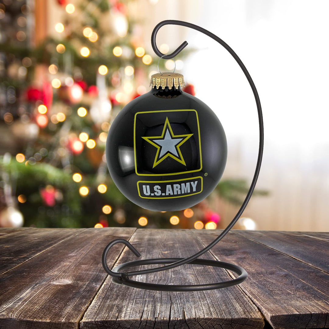 Christmas Tree Ornaments Made in the USA - 80mm / 3.25" Decorated Collectible Glass Balls from Christmas by Krebs - Handmade Hanging Holiday Decorations for Trees