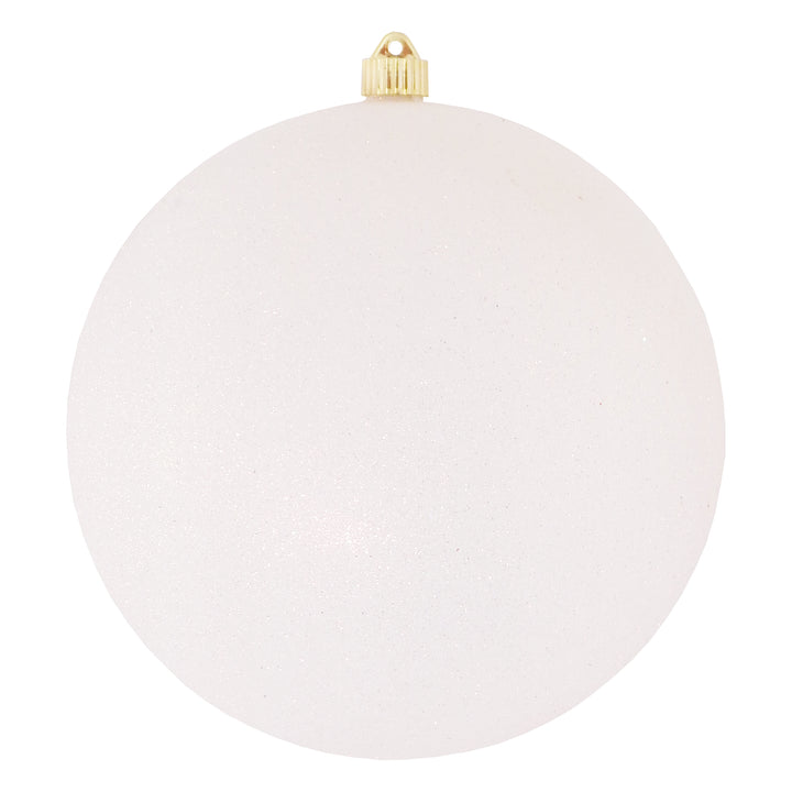 Christmas By Krebs 12" (300mm) Snowball White Glitter [1 Piece] Solid Commercial Grade Indoor and Outdoor Shatterproof Plastic, Water Resistant Ball Ornament Decorations