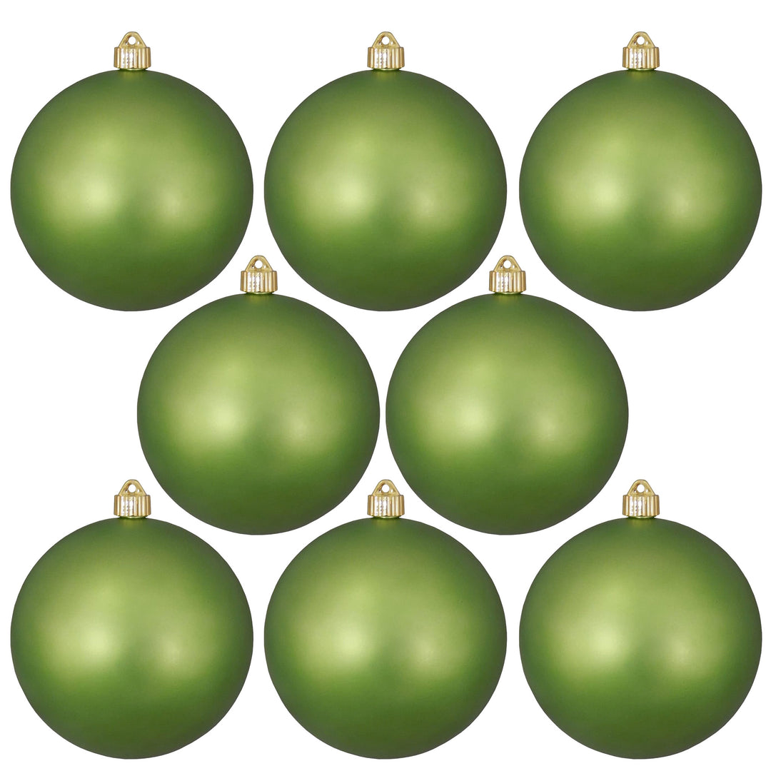 Christmas By Krebs 3 1/4" (80mm) Krypton Green [8 Pieces] Solid Commercial Grade Indoor and Outdoor Shatterproof Plastic, UV and Water Resistant Ball Ornament Decorations