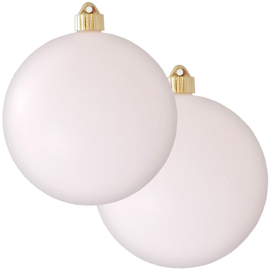 Christmas By Krebs 6" (150mm) Velvet Cloud White [2 Pieces] Solid Commercial Grade Indoor and Outdoor Shatterproof Plastic, UV and Water Resistant Ball Ornament Decorations