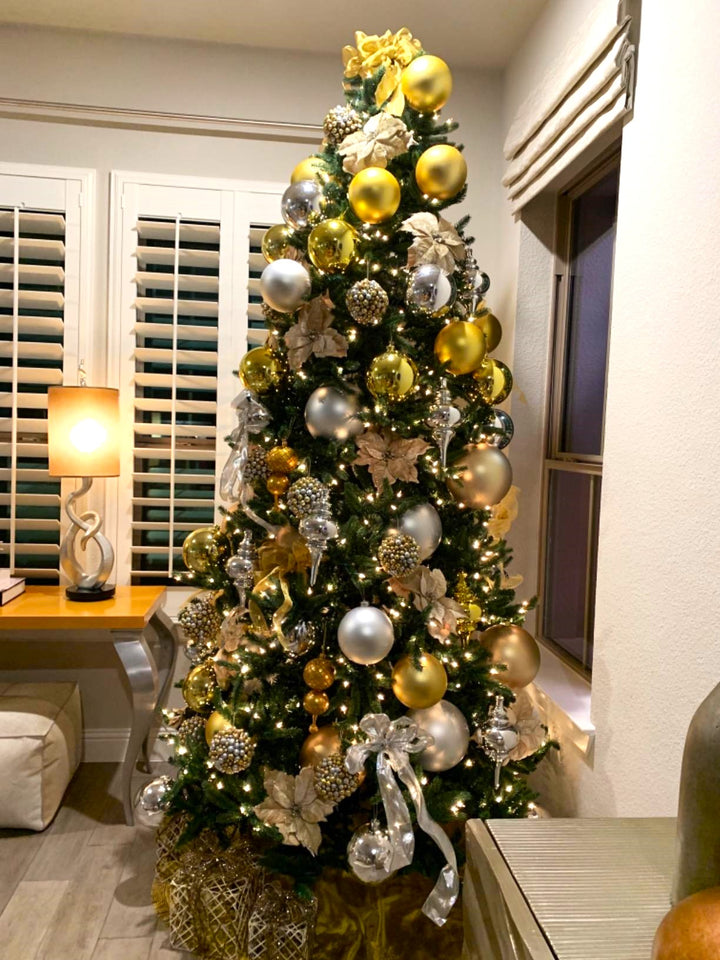 Christmas By Krebs 3 1/4" (80mm) Shiny Gilded Gold [8 Pieces] Solid Commercial Grade Indoor and Outdoor Shatterproof Plastic, UV and Water Resistant Ball Ornament Decorations