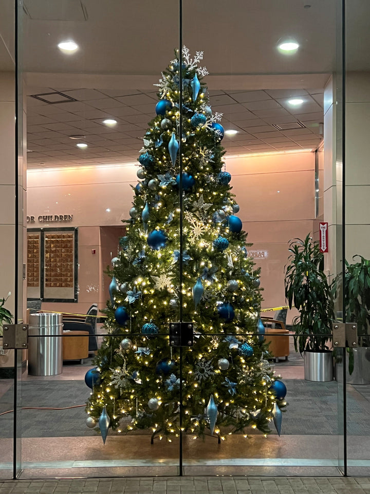 Christmas By Krebs 12" (300mm) Dark Blue Glitter [1 Piece] Solid Commercial Grade Indoor and Outdoor Shatterproof Plastic, Water Resistant Ball Ornament Decorations