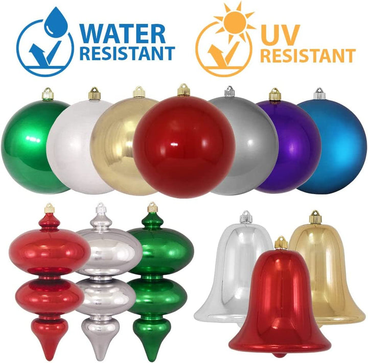 Christmas By Krebs 3 1/4" (80mm) Red Alert [8 Pieces] Solid Commercial Grade Indoor and Outdoor Shatterproof Plastic, UV and Water Resistant Ball Ornament Decorations