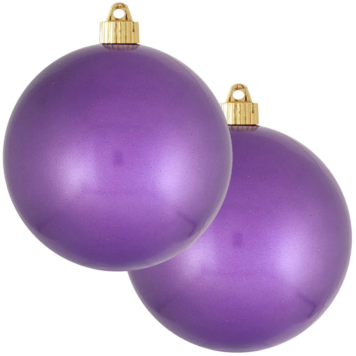 Christmas By Krebs Ornament, Commercial Shatterproof UV Resistant Plastic Christmas Ball Decoration (Candy Crocus, 6 inch (150mm))