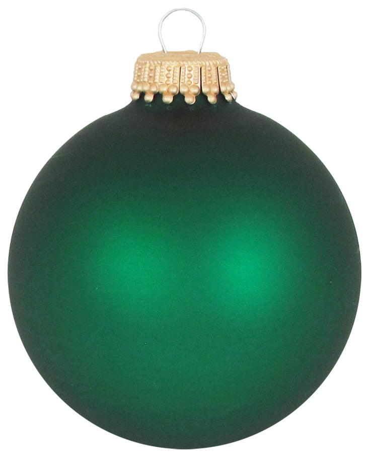 Christmas By Krebs Made in The USA Designer Seamless Glass Christmas Ball Ornaments, 2 5/8" (67mm), 8 Pieces (Velvet Green)