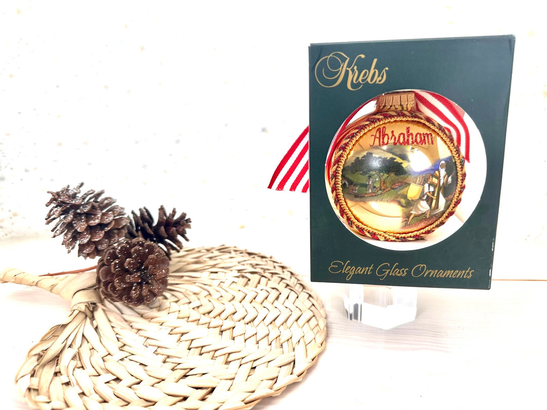3 1/4" Collectable Bible Hero Glass Ornament Made in USA | Hugs Special Occasions Keepsake Gifts |  (Abraham)