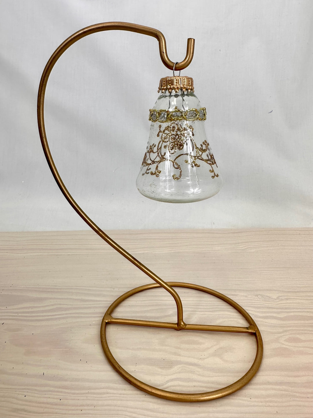 Glass Christmas Tree Ornaments - 67mm/2.63" [4 Pieces] Decorated Balls from Christmas by Krebs Seamless Hanging Holiday Decor (Clear 3" Bells with Glitterlace and Braid)