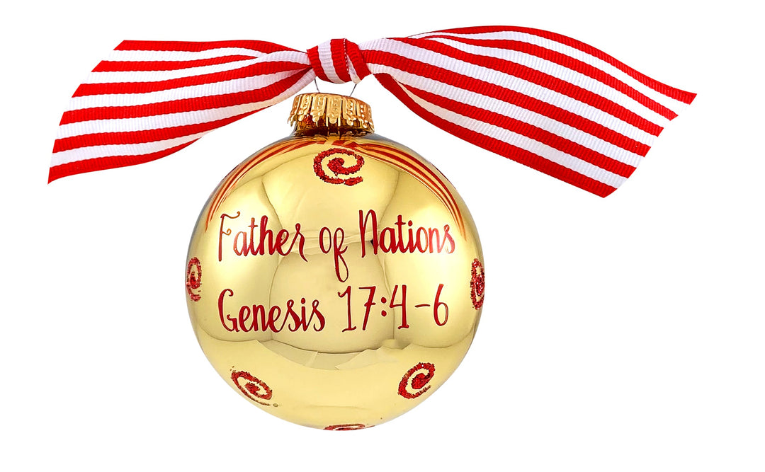 3 1/4" Collectable Bible Hero Glass Ornament Made in USA | Hugs Special Occasions Keepsake Gifts |  (Abraham)