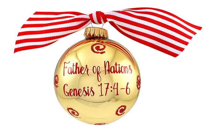 3 1/4" Collectable Bible Hero Glass Ornament Made in USA | Hugs Special Occasions Keepsake Gifts |  (Abraham)