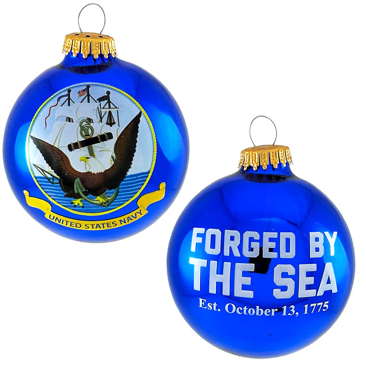 Christmas Tree Ornaments Made in the USA - 80mm / 3.25" Decorated Collectible Glass Balls from Christmas by Krebs - Handmade Hanging Holiday Decorations for Trees