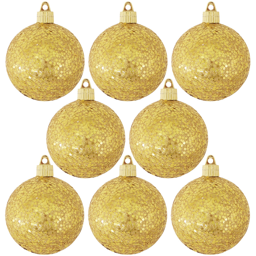 8 Pack -3 1/4" (80mm) Commercial Grade Indoor Outdoor Shatterproof Plastic Ball Ornaments