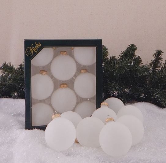 Glass Crafting Christmas Tree Ornaments - Designer DIY Balls from Christmas By Krebs (Frost with Gold Caps-8 Pieces, 2 5/8 inch (67mm))