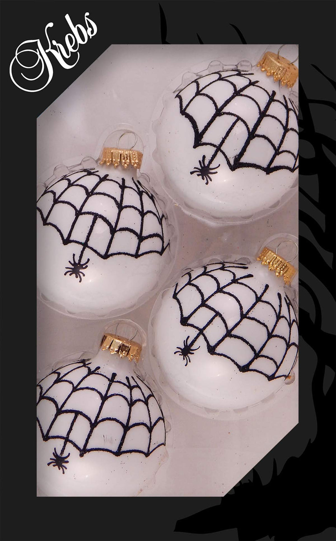 8 Count Assorted 2 5/8" (67mm) Made in the USA Decorated Boxed Glass Halloween Ornaments