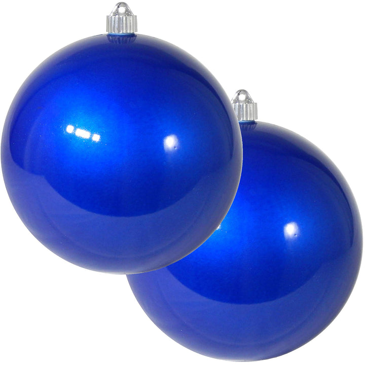 Christmas By Krebs 6" (150mm) Candy Blue [2 Pieces] Solid Commercial Grade Indoor and Outdoor Shatterproof Plastic, UV and Water Resistant Ball Ornament Decorations