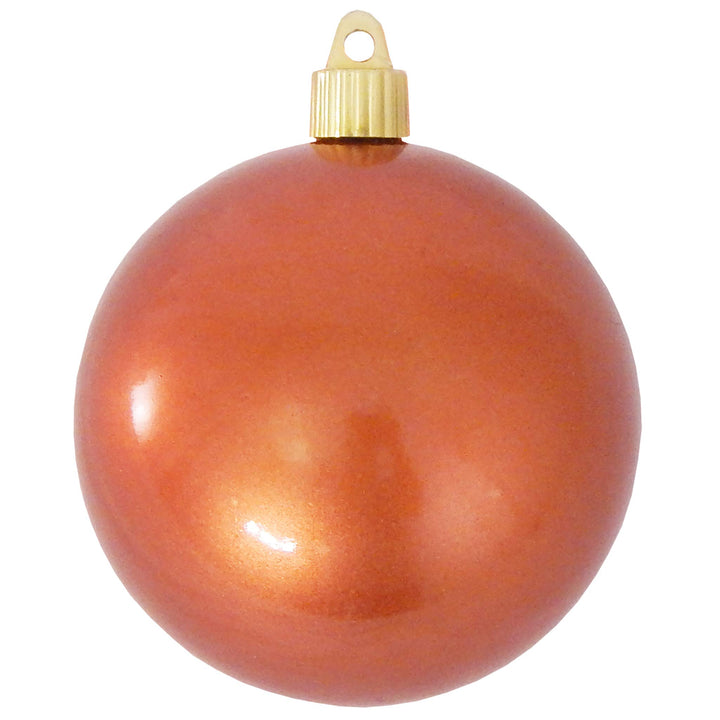Christmas By Krebs 4" (100mm) Candy Copper [4 Pieces] Solid Commercial Grade Indoor and Outdoor Shatterproof Plastic, UV and Water Resistant Ball Ornament Decorations