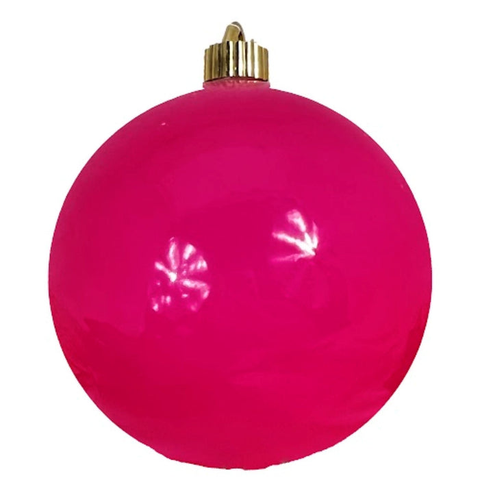 Christmas By Krebs Ornament, Commercial Shatterproof UV Resistant Plastic Christmas Ball Decoration (Dragon Fruit Pink, 6 inch (150mm))