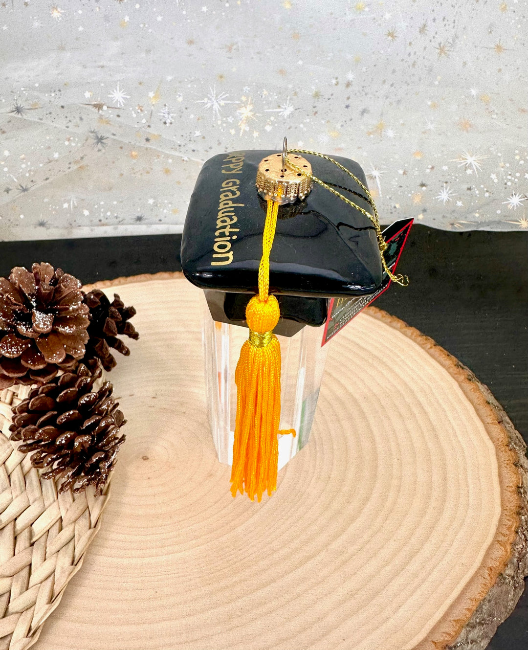 Christmas By Krebs Blown Glass  Collectible Tree Ornaments  (2 1/2" Graduation Cap)
