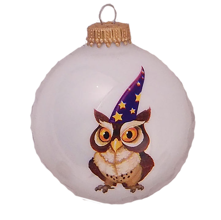 Halloween Tree Ornaments - 67mm/2.625" Decorated Glass Balls from Christmas by Krebs - Handmade Seamless Hanging Holiday Decorations for Trees - Set of 4
