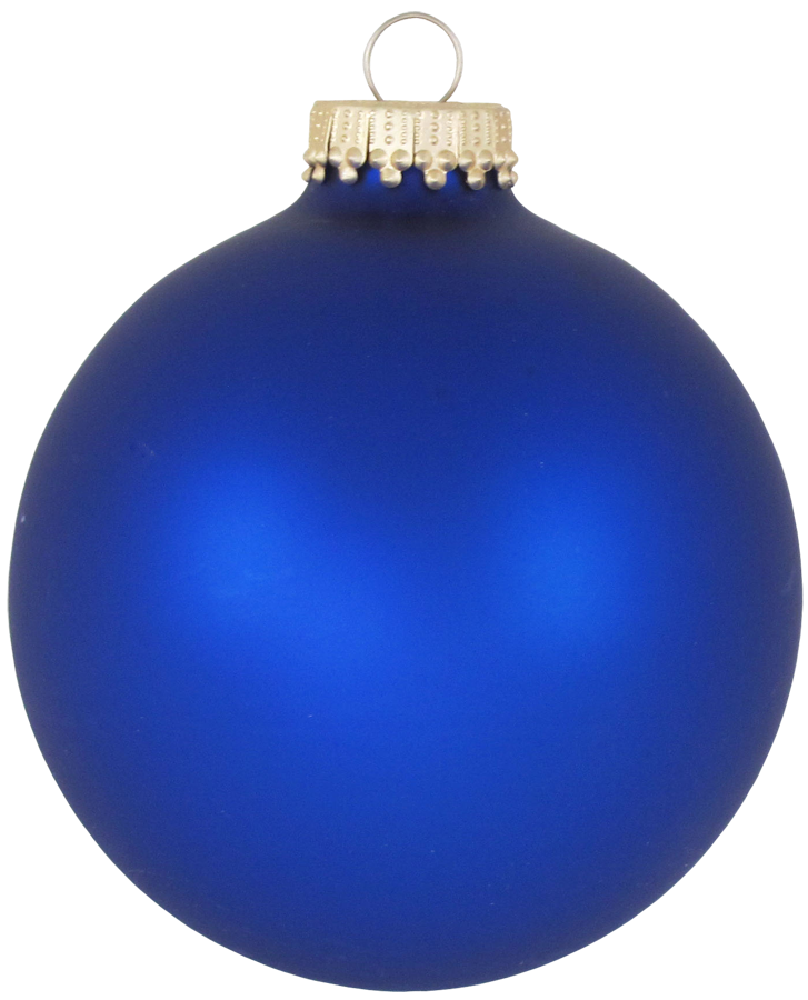 Glass Christmas Tree Ornaments - 80mm / 3.25" [4 Pieces] Designer Balls from Christmas By Krebs Seamless Hanging Holiday Decor (Velvet Blue)