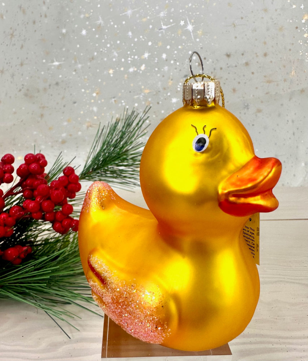 rubber duck christmas tree ornaments Krebs Designer Glass Rubber Ducky Figurine Christmas Holiday Ornament, – Christmas by Krebs
