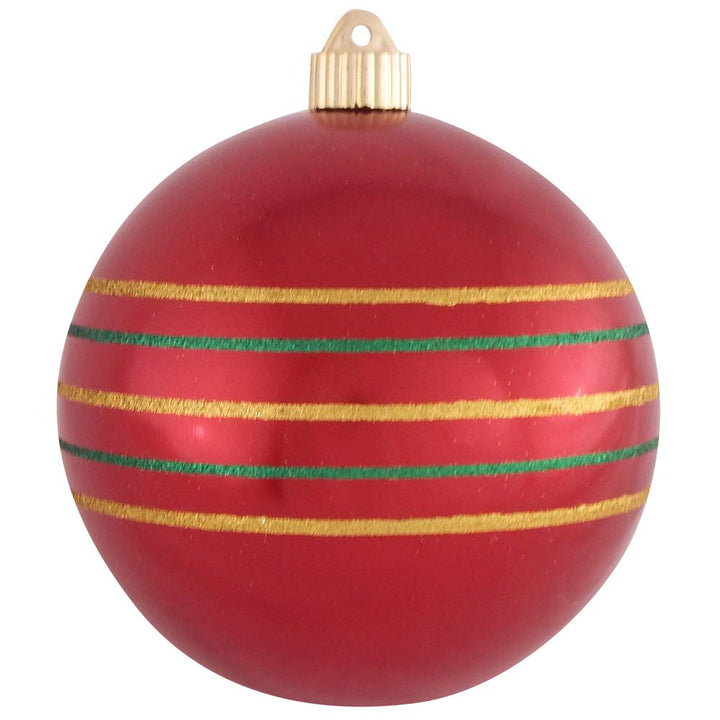 Christmas By Krebs 6" (150mm) Ornament, [2 Pieces], Commercial Grade Indoor and Outdoor Shatterproof Plastic, Water Resistant Decorated Ball Shape Ornament Decorations